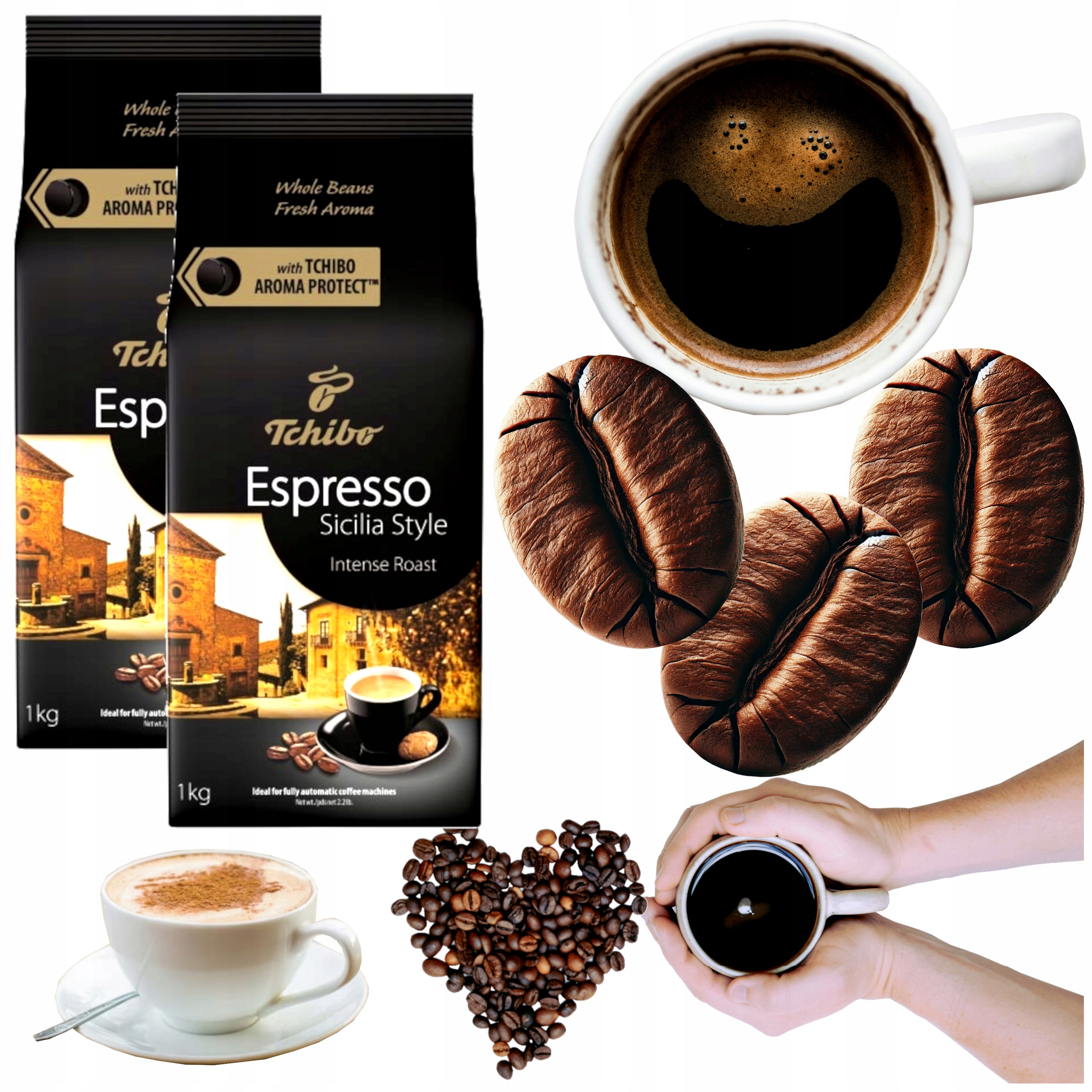 Káva zrnková 1 kg x 2 balení Tchibo Espresso Sicilia Style Italská směs