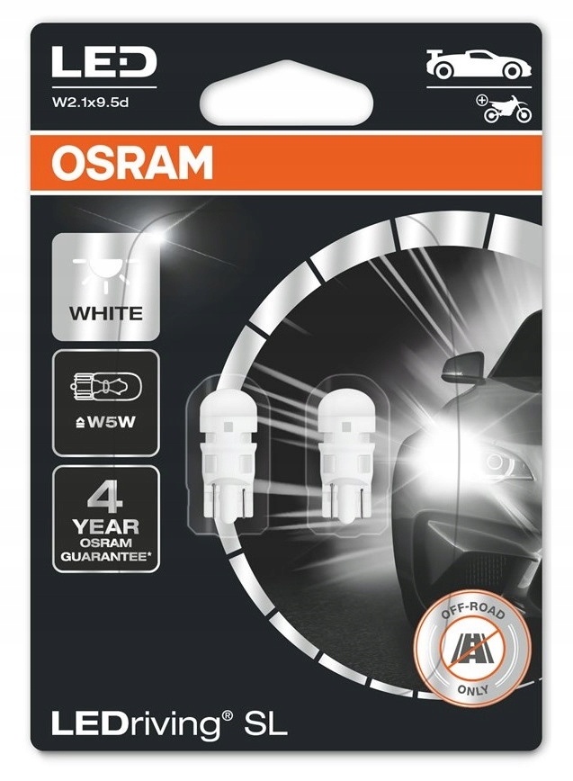 

Żarówki Osram 2 W5W Ledriving Sl 6000K 1W 2825DWP