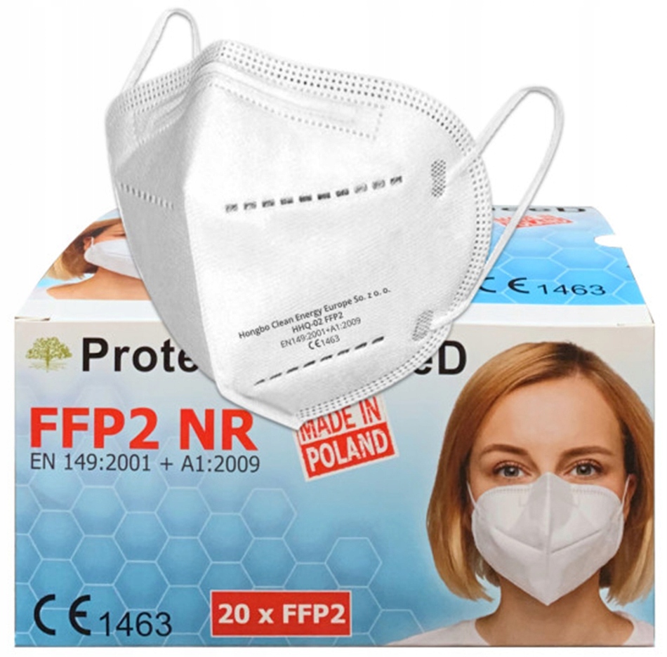 

Polska Maseczka KN95 FFP2 Maska >95% 10 sztuk