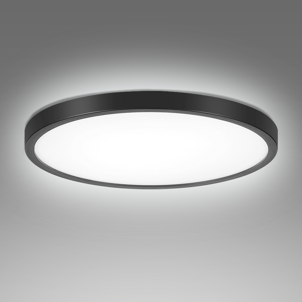 LAMPA SUFITOWA LED PLAFON CZARNA ŁAZIENKA zimna biel 30 cm