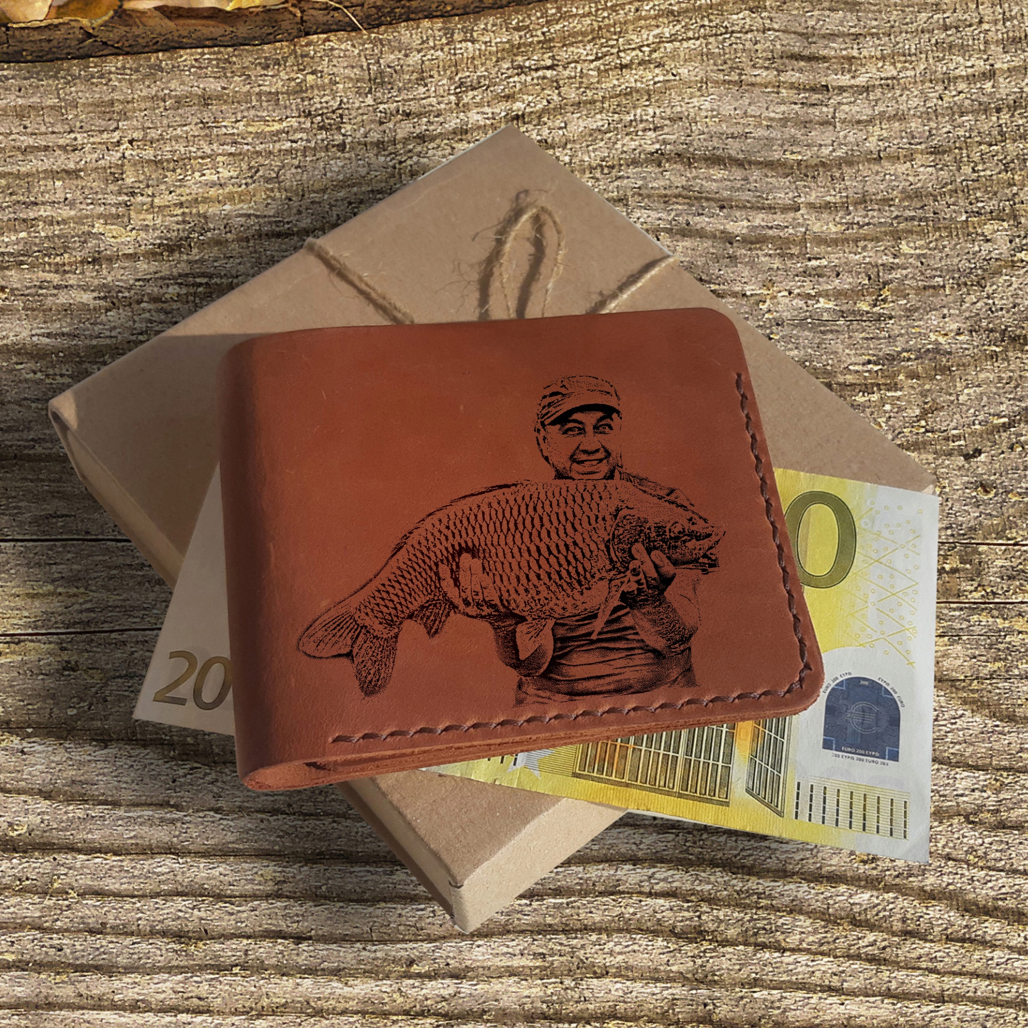 dárek pro kapraře Peněženka s gravírováním s fotografií personalizovaná