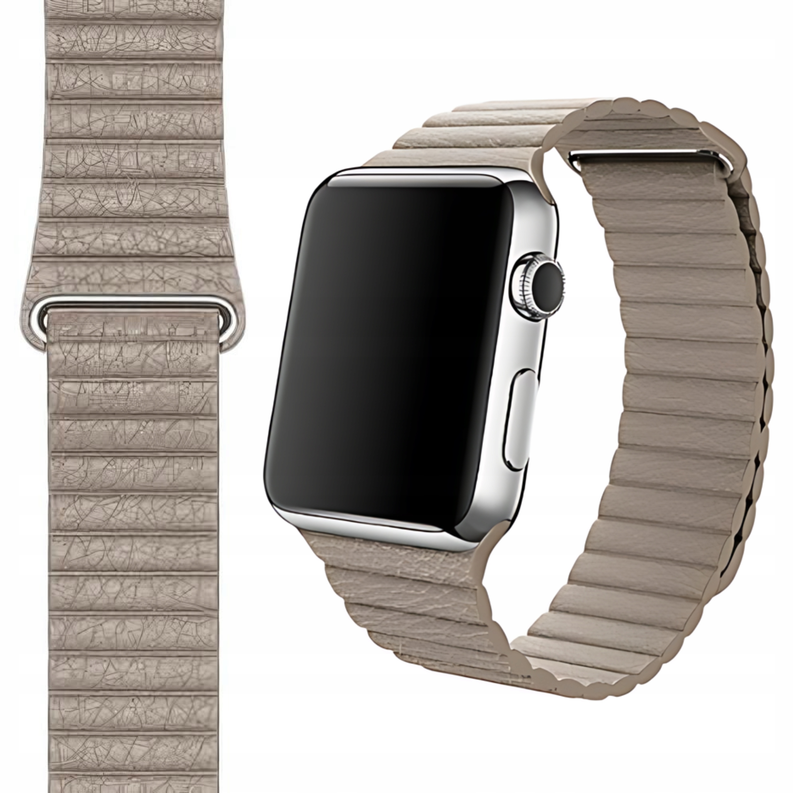 Apple Watch 42 44 45 49 mm Originální Řemínek Leather Loop Stone (velikost L)
