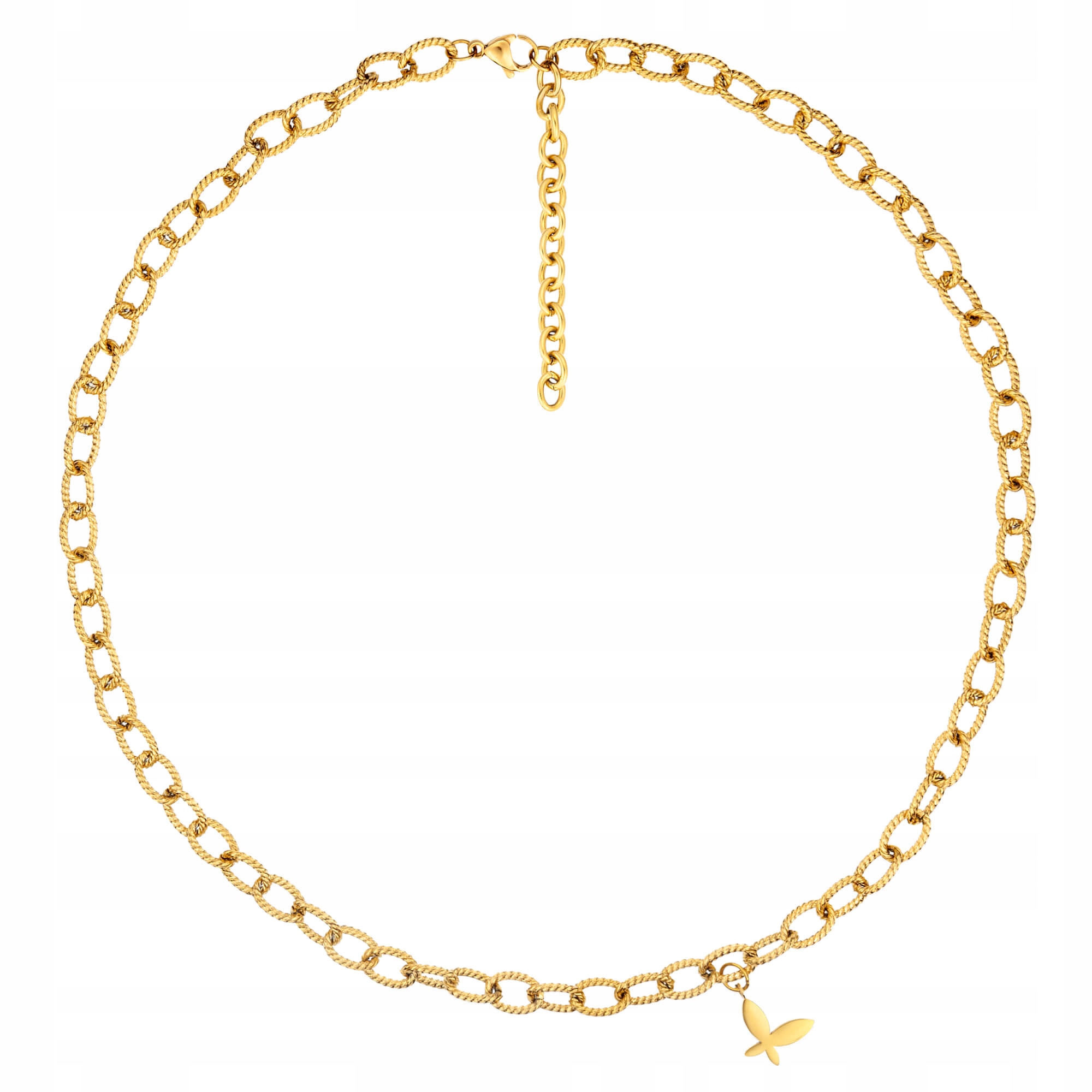 Naszyjnik Pozłacany ze Stali Szlachetnej Łańcuszek 50cm Ankierka 18K Sadva