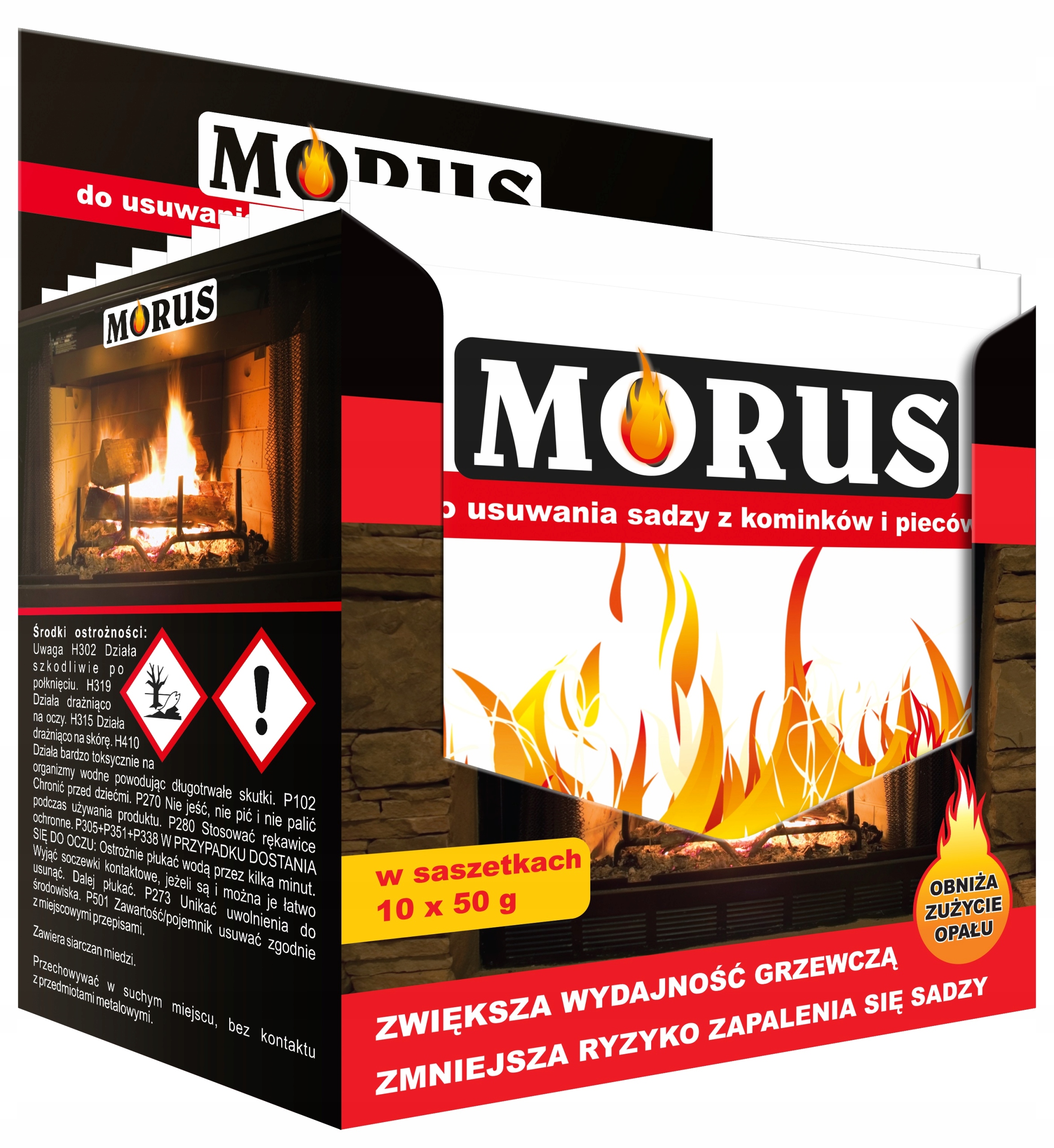 

Morus do usuwania sadzy z kominków pieców 10 x 50g