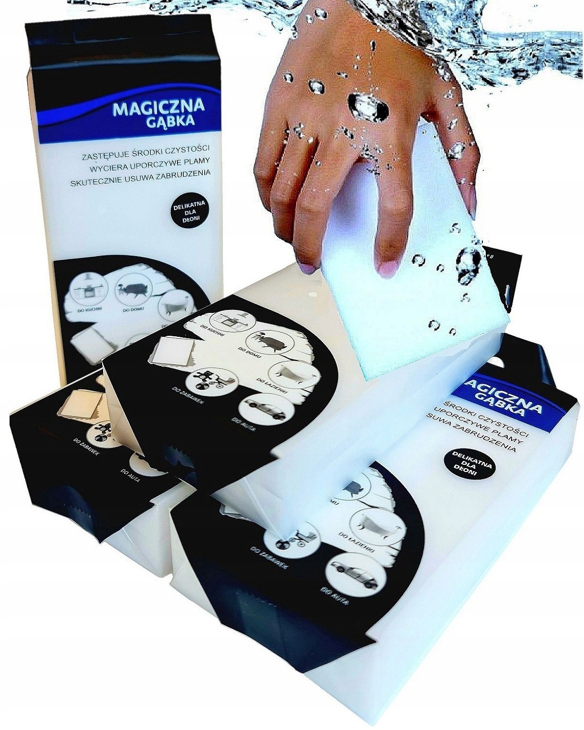 

4x Magiczna Gąbka Do Czyszczenia Zestaw Duże Gąbki