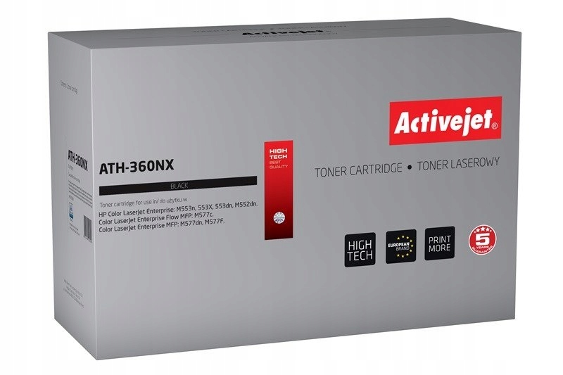 Activejet ATH-360NX Toner (zamiennik Hp 508X CF360X; Supreme; 12500 stron;