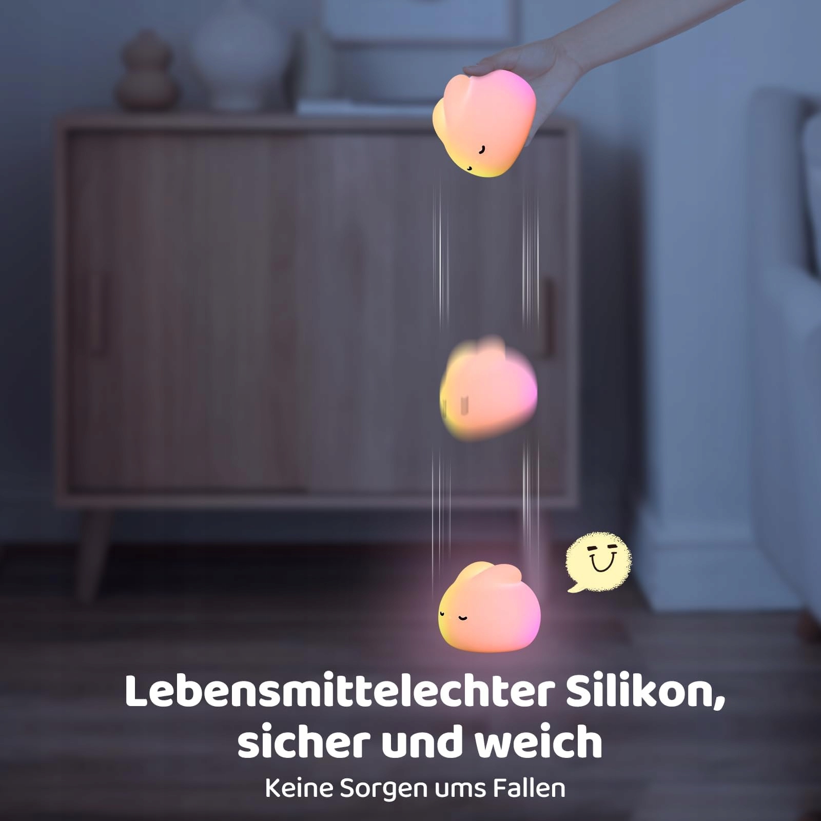 SANGYN Lampka Nocna LED Dla Dzieci Silikonowy Królik RGB Dotykowa — miniatura 5