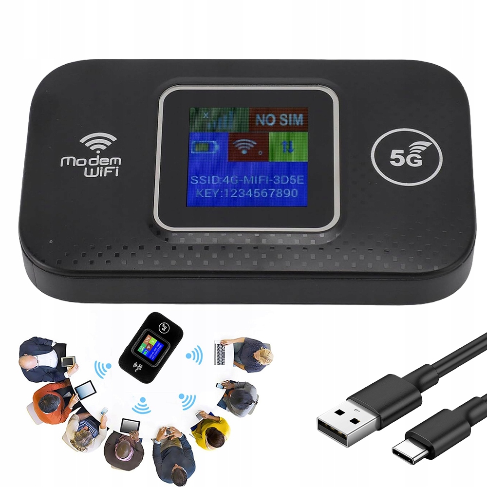 Wifi Modem Sim Mobilní Hotspot 4G Lte Vysoká Rychlost 150 Mbps 10 Zařízení