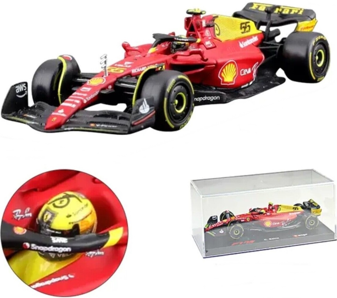 F1 Ferrari F1-75 Monza #55 Sainz Přilba BBurago 1:43