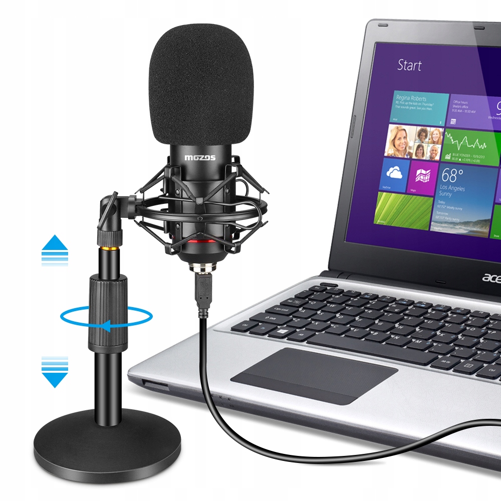 MOZOS MKIT-900PRO GAMER MIKROFON POJEMNOŚCIOWY USB Łączność przewodowa