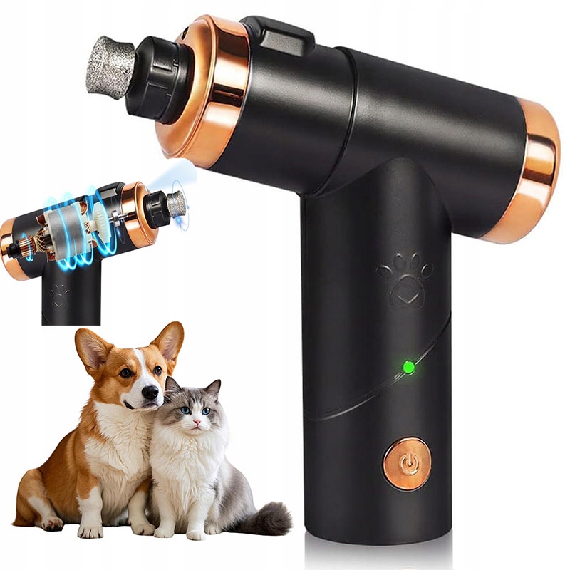 Levně Strojek na psy Stříhač Zvířat Elektrický Pilník Drápů Profesionální 2-rychlostní Led světlo