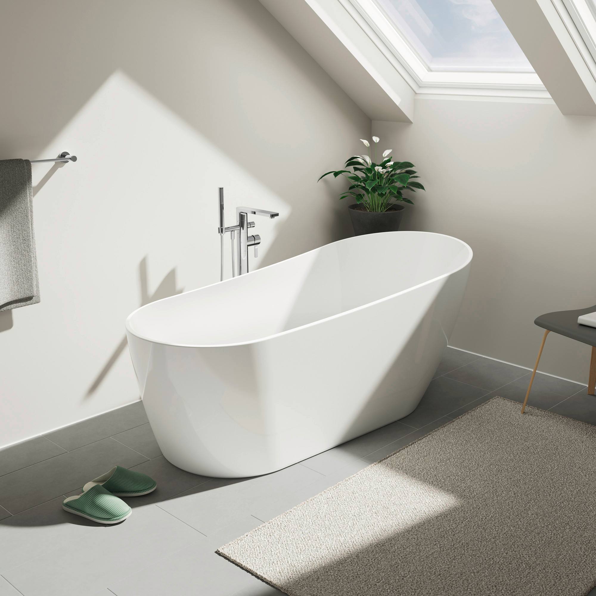 Wanna akrylowa wolnostojąca owalna Duravit DuraFaro 1800 800 x 730 mm biały