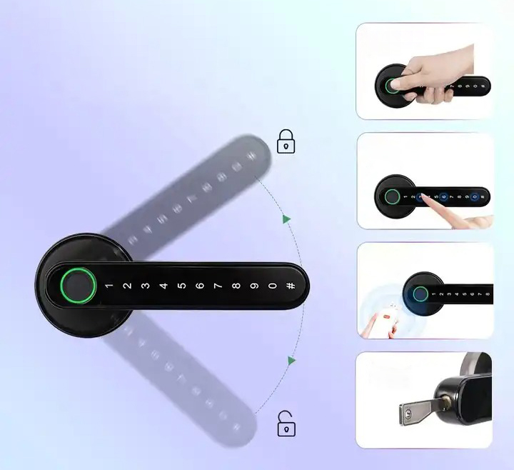 INTELIGENTNA KLAMKA ZAMEK Z KLAWIATURĄ NA ODCISK BEZPIECZEŃSTWO BT TUYA Seria KLAMKA Z KLAWIATURĄ NA ODCISK BT TUYA