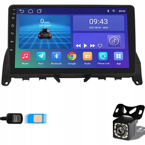 Radio Android Mercedes C W204 Carplay Android Auto 9" Dsp 4/64GB 2-DIN