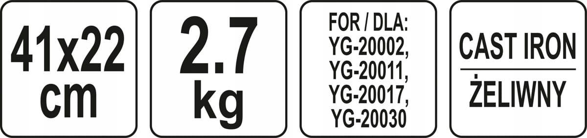 Płyta żeliwna dwustronna do grilli Yato Materiał żeliwo