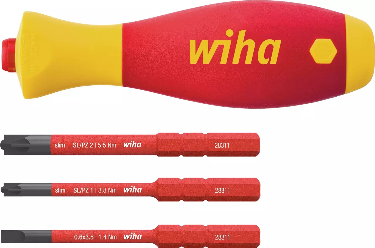 Šroubovák Vde vyměnitelné hroty 3 ks slimVario electric SoftFinish Wiha