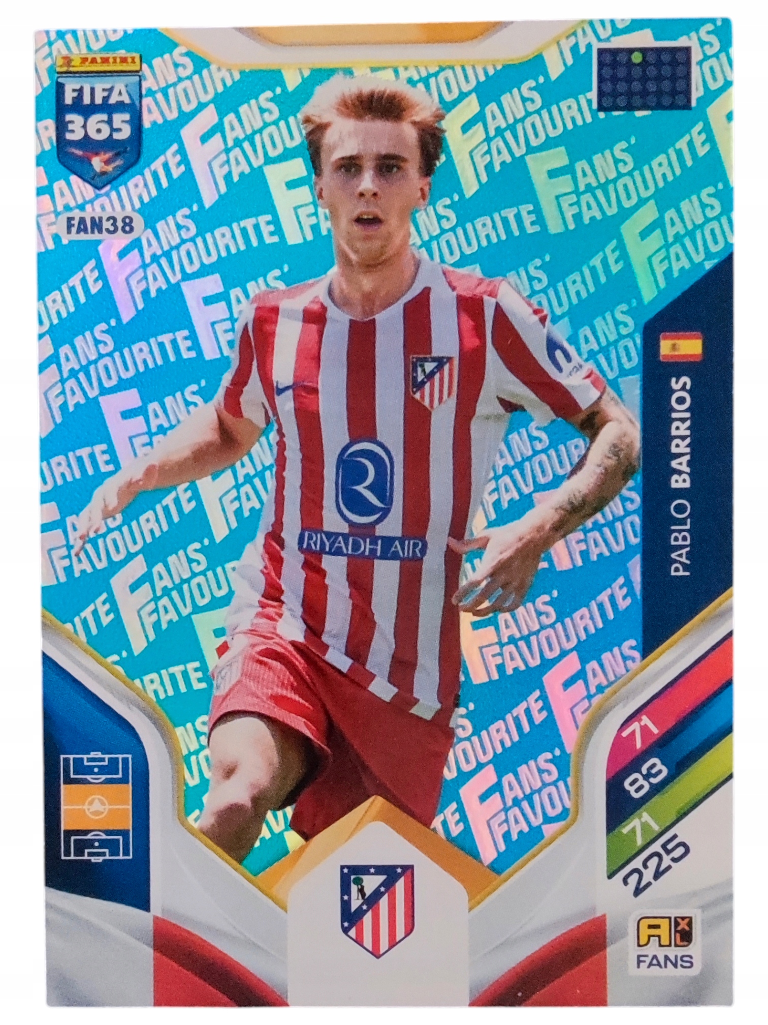 Panini Fifa 365 2026 Fans Favourite Blue Pablo Barrios Atletico FAN38