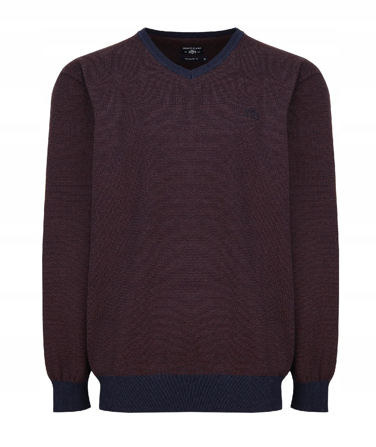 

State Of Art sweter v-neck duży bawełna 3XL