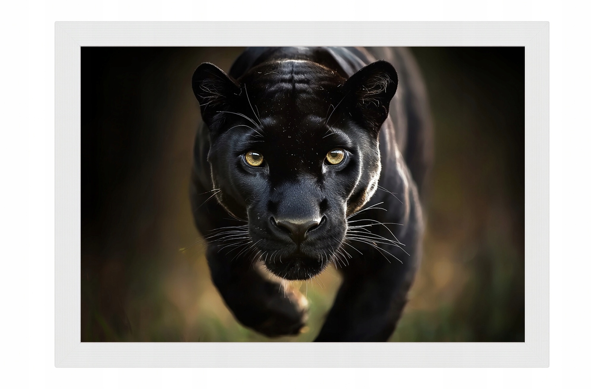 Plakát Rámeček Dřevo Zvíře Dravec Kočka Černá Pantera Puma 93x62