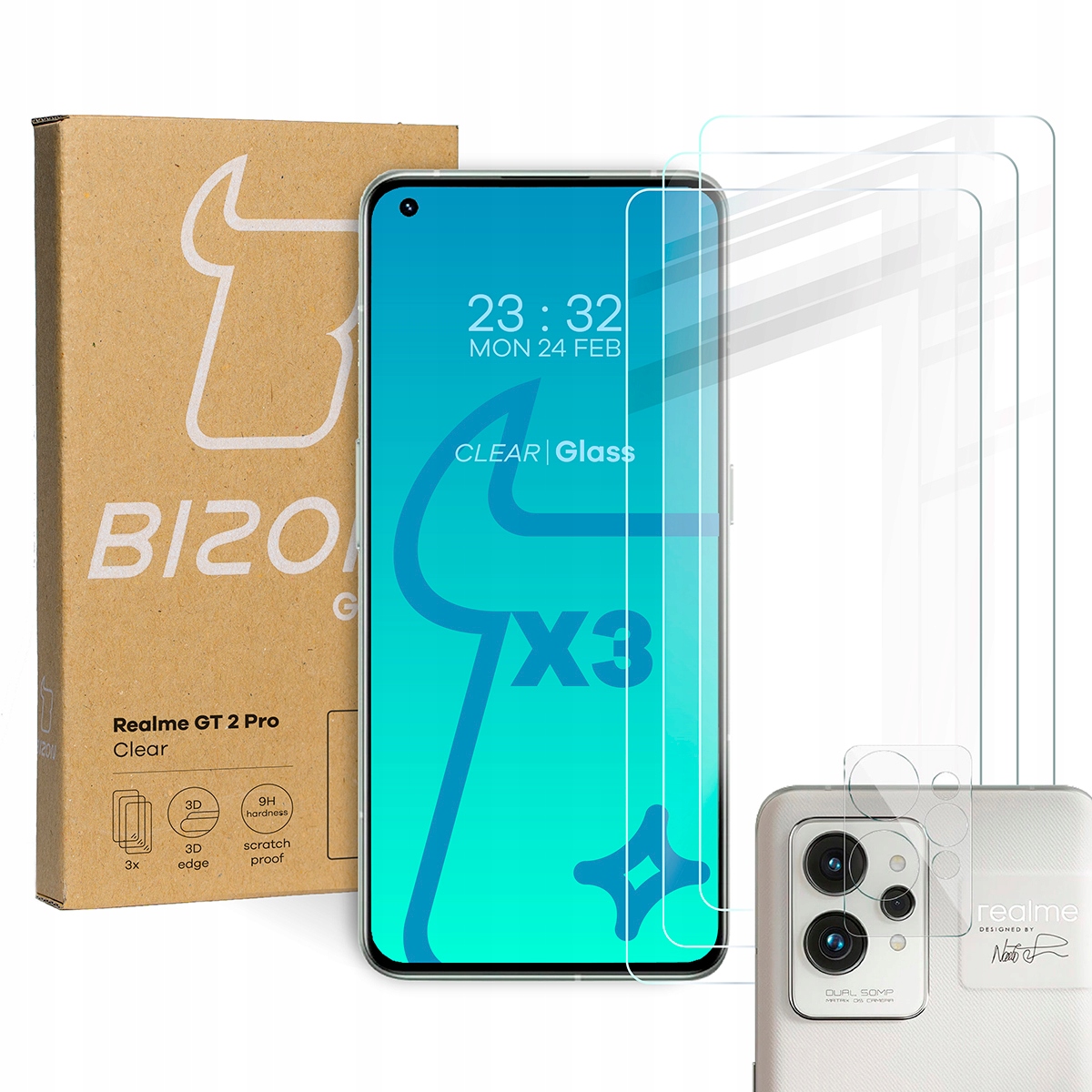 

Szkło hartowane +obiektyw Bizon do Realme GT2 Pro
