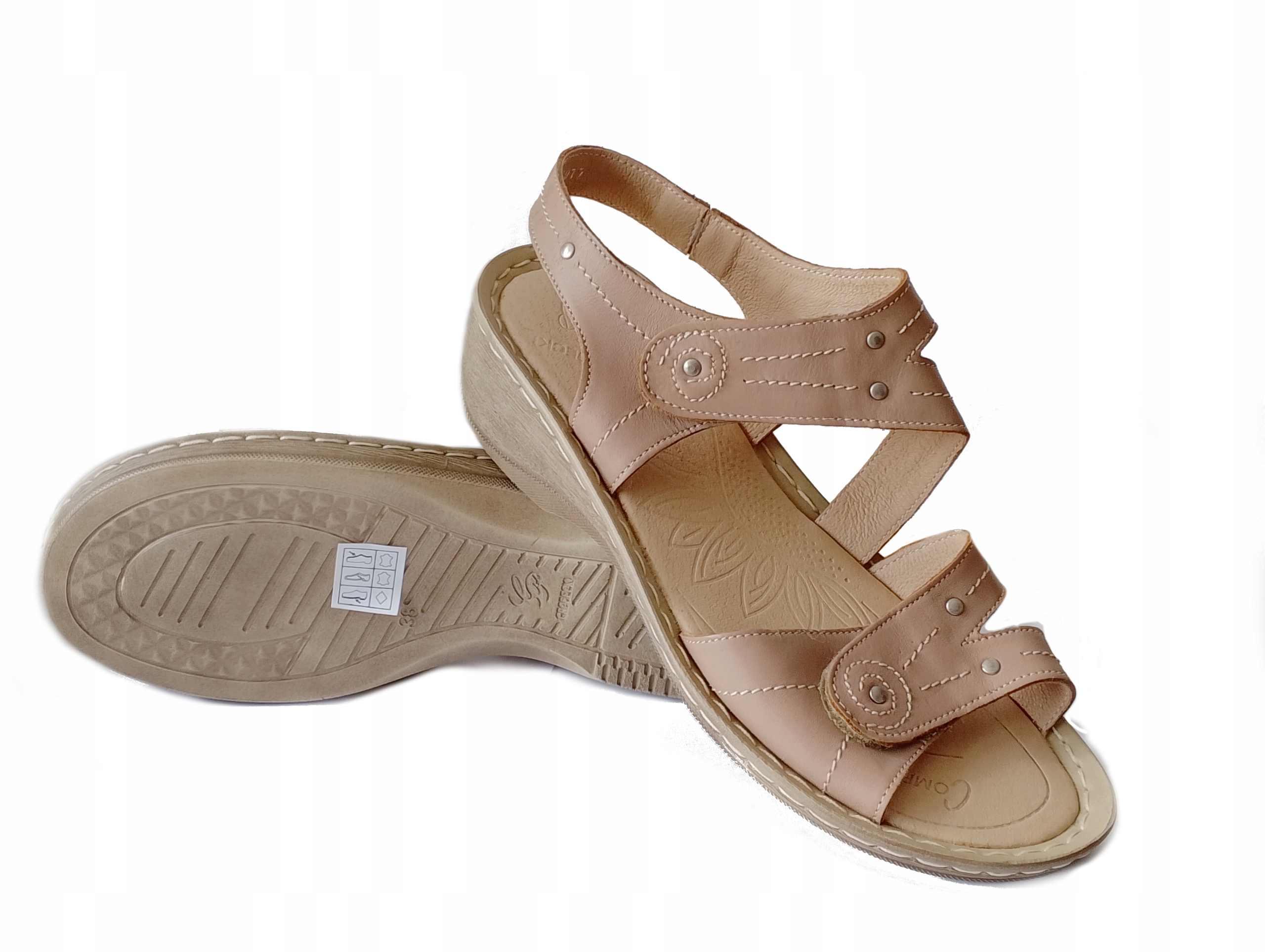 Grodecki 861 sandály Polské hnědé 36 Kůže Nat