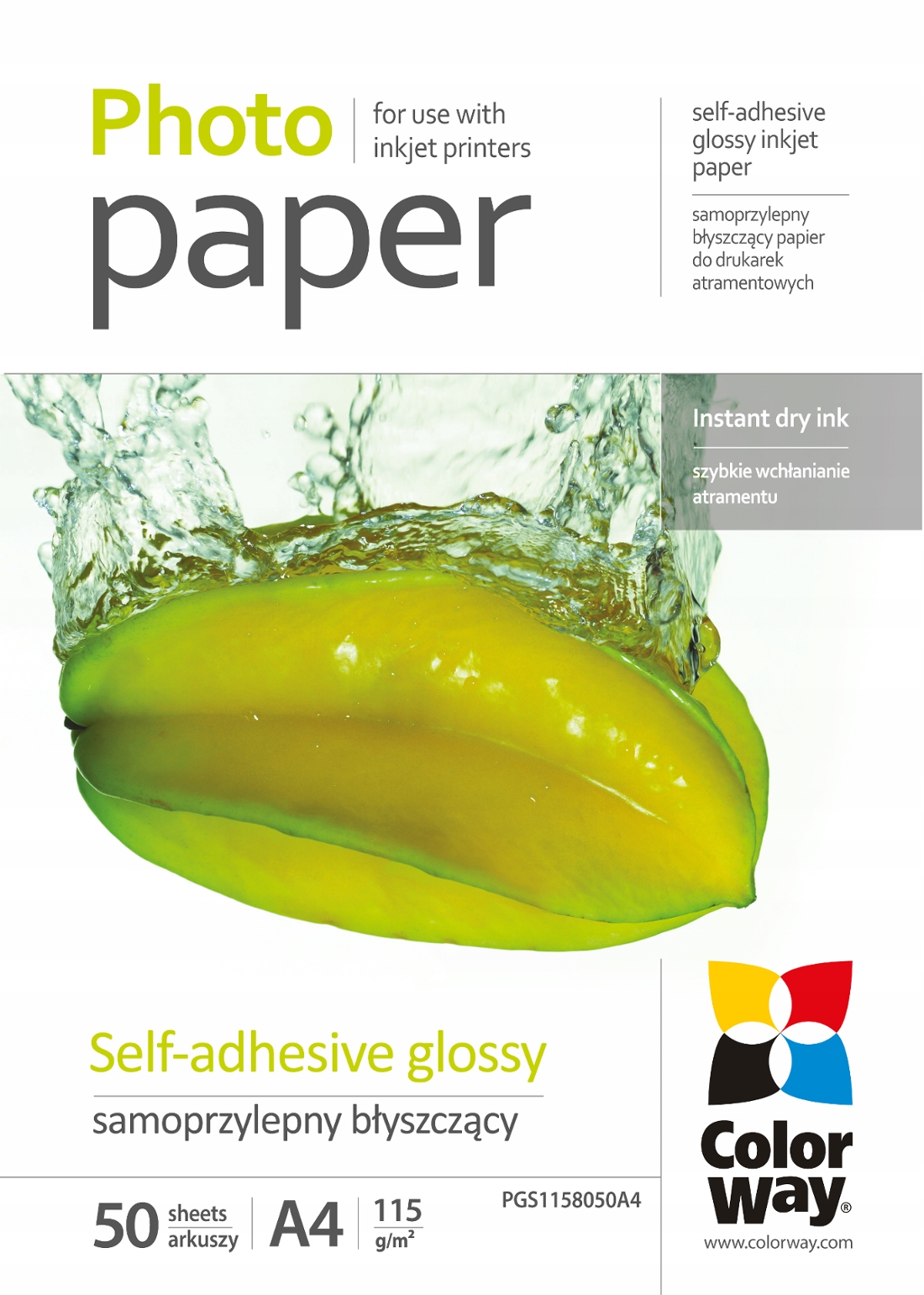 

Papier Samoprzylepny Błyszczący A4 115g 50 szt