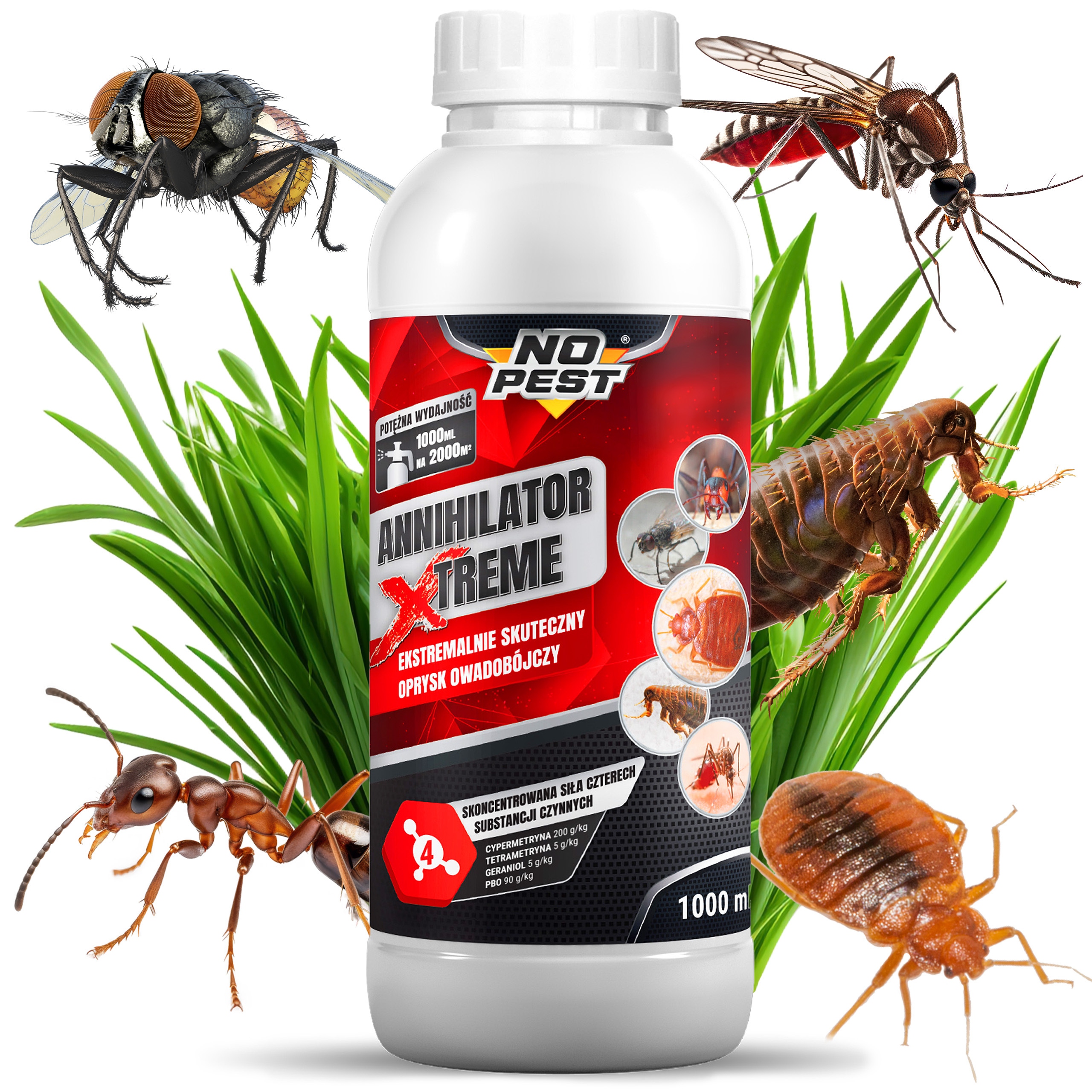 Ultra Mocny Oprysk Środek Na Kleszcze Komary Muchy Mrówki Osy Pluskwy 4W1