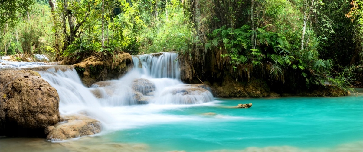 

Fototapeta Flizelinowa Wodospad Kuang Si 250x104