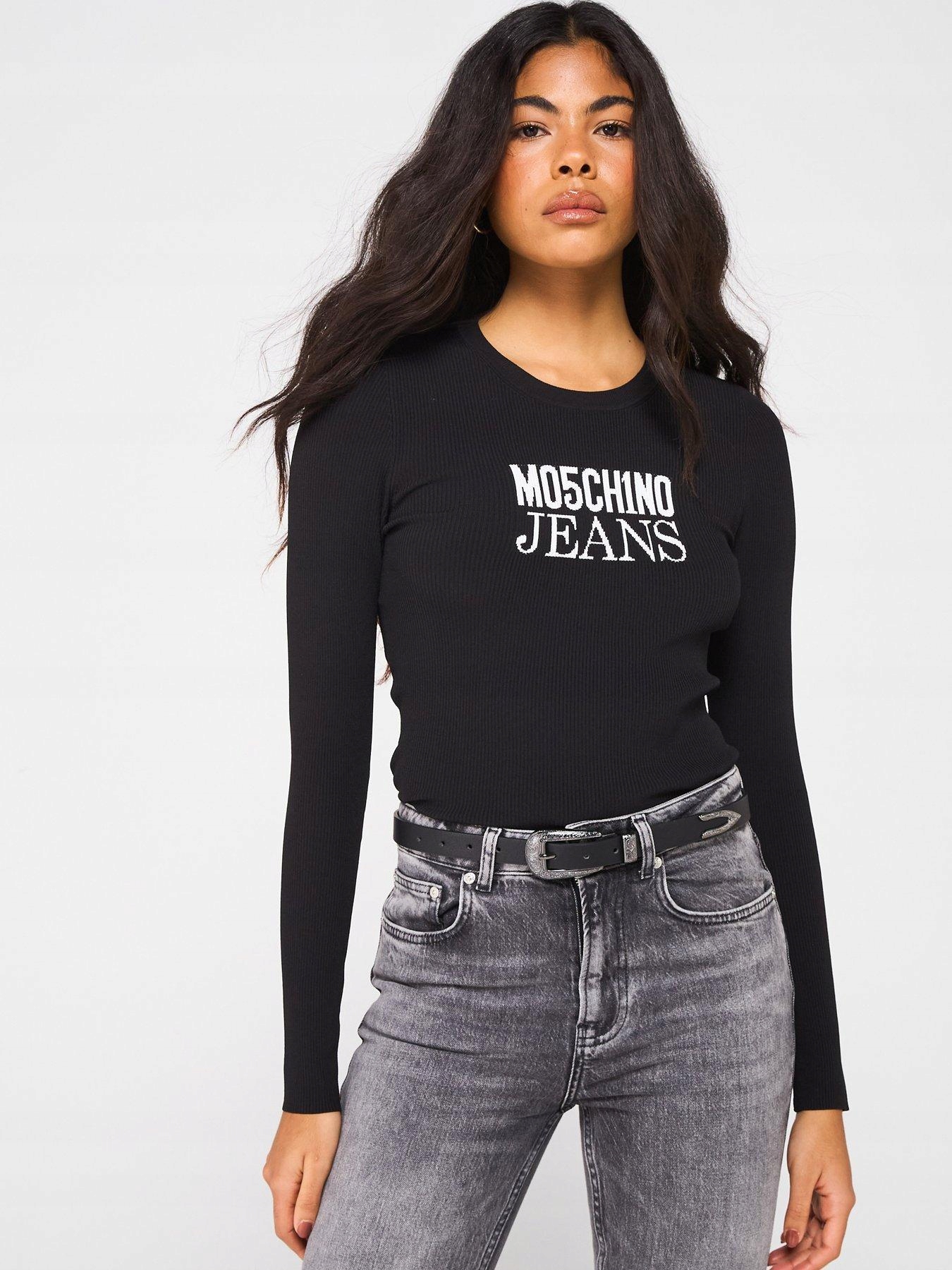 Moschino Džínová Halenka S Dlouhým Rukávem K1A0937 M