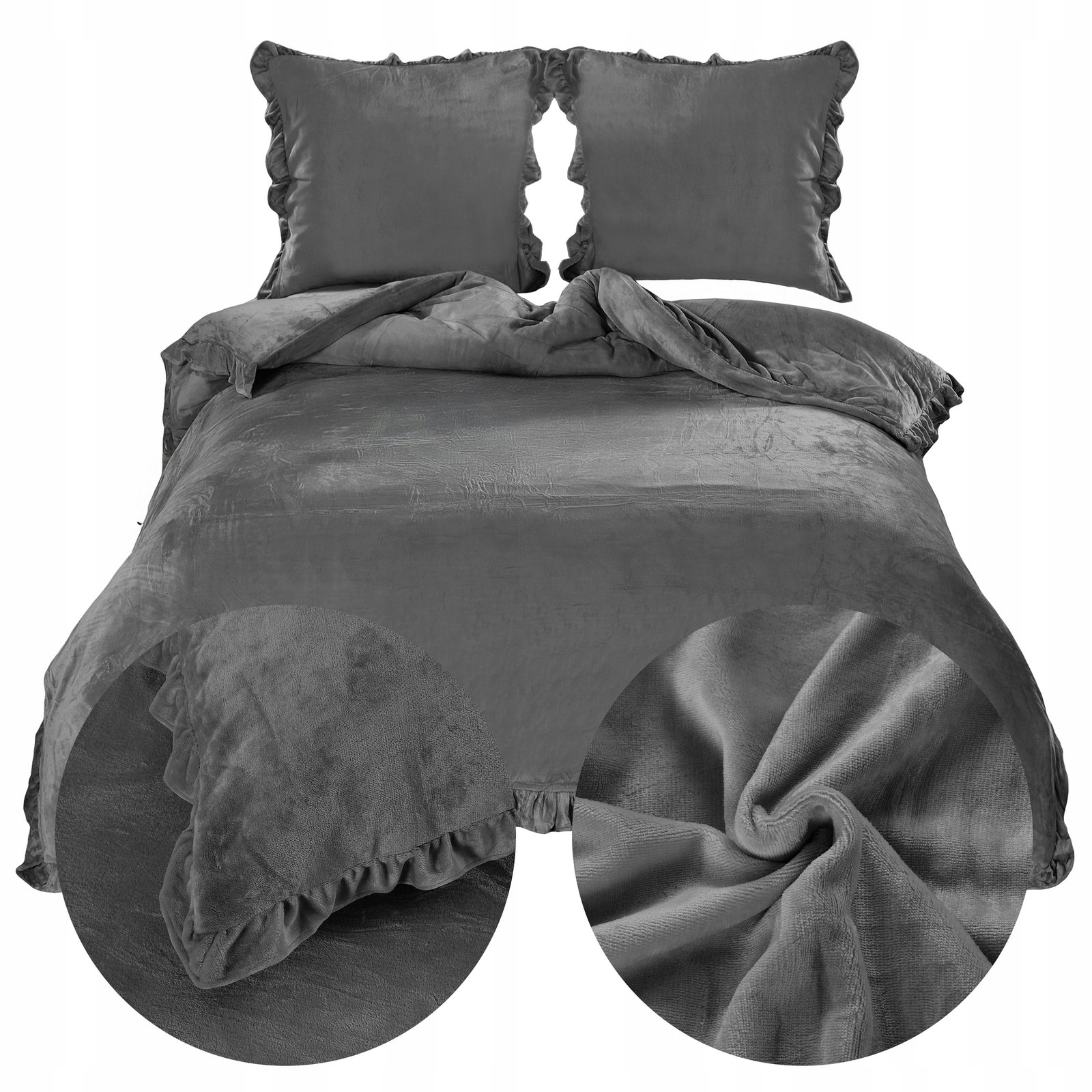 Posteľná Bielizeň 200x220 2x Obliečka na vankúš Mikrovlákno s volánom Elegantná Klasická Erva