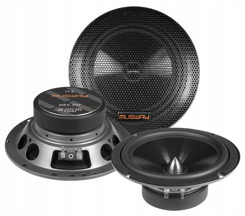 Musway ME6.2W Głośniki samochodowe Midbasy 165mm 100W RMS 3 OHM System