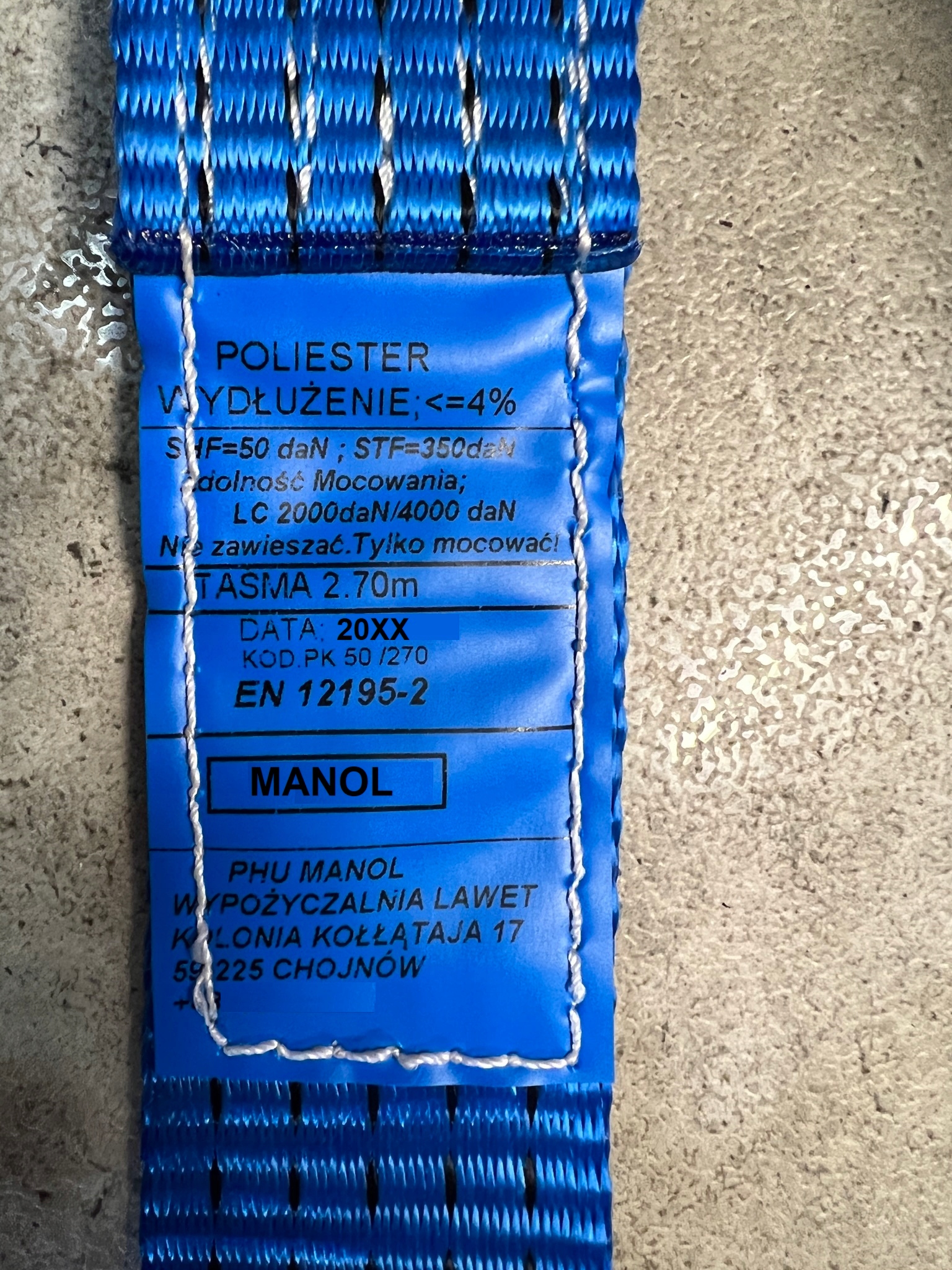 Pasy Transportowe 4T Gumowane Raczki 3PKT Szelka Producer Manol