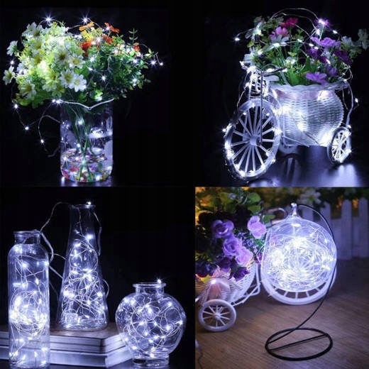

Białe Lampki Led 4m Ozdobne Na Baterie