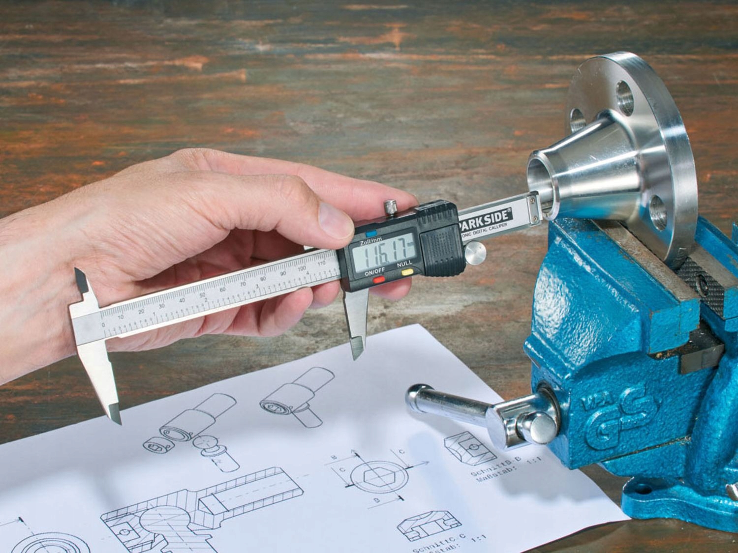 PARKSIDE Suwmiarka elektroniczna 0-150 mm Funkcja Auto ON/OFF + ETUI ! Rodzaj elektroniczna