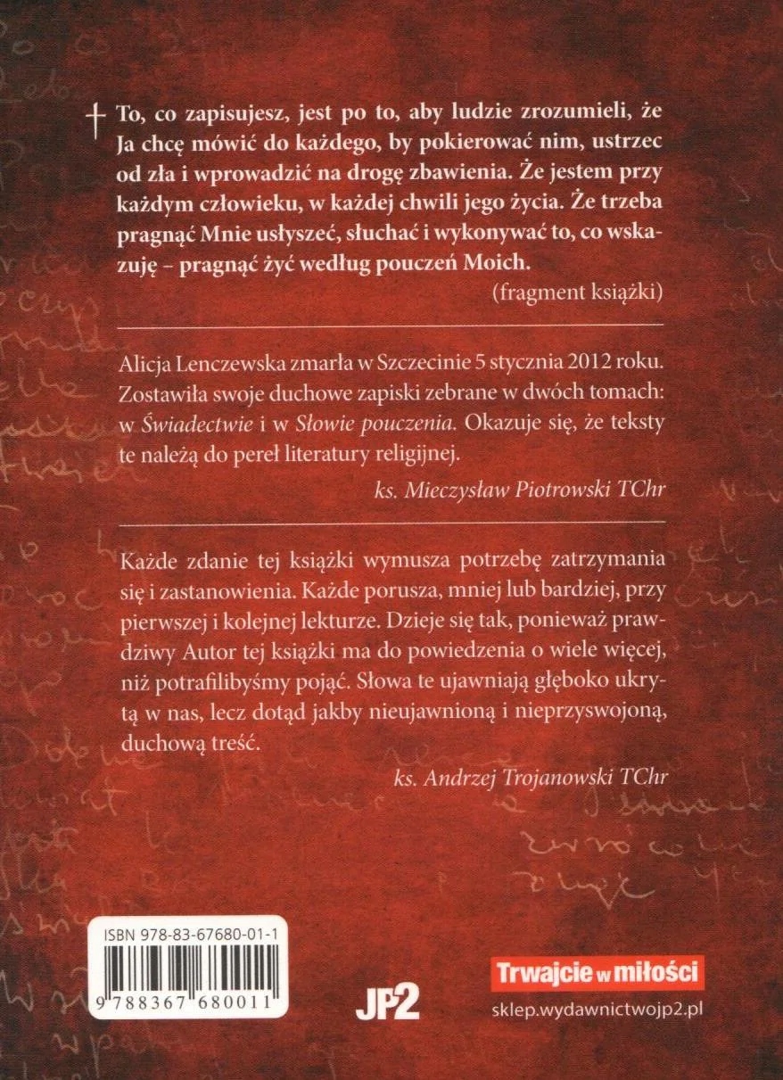 Słowo pouczenia, mkk Autor Alicja Lenczewska