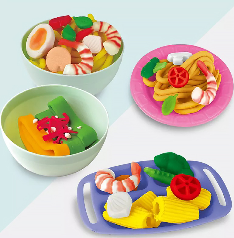 CIASTOLINA MAKARONOWA + MASZYNKA DO CIASTOLINY ZESTAW- KREATYWNY DLA DZIECI Materiał plastik inny