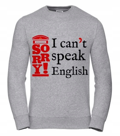 Dámská Mikina I can't speak English XL šedá