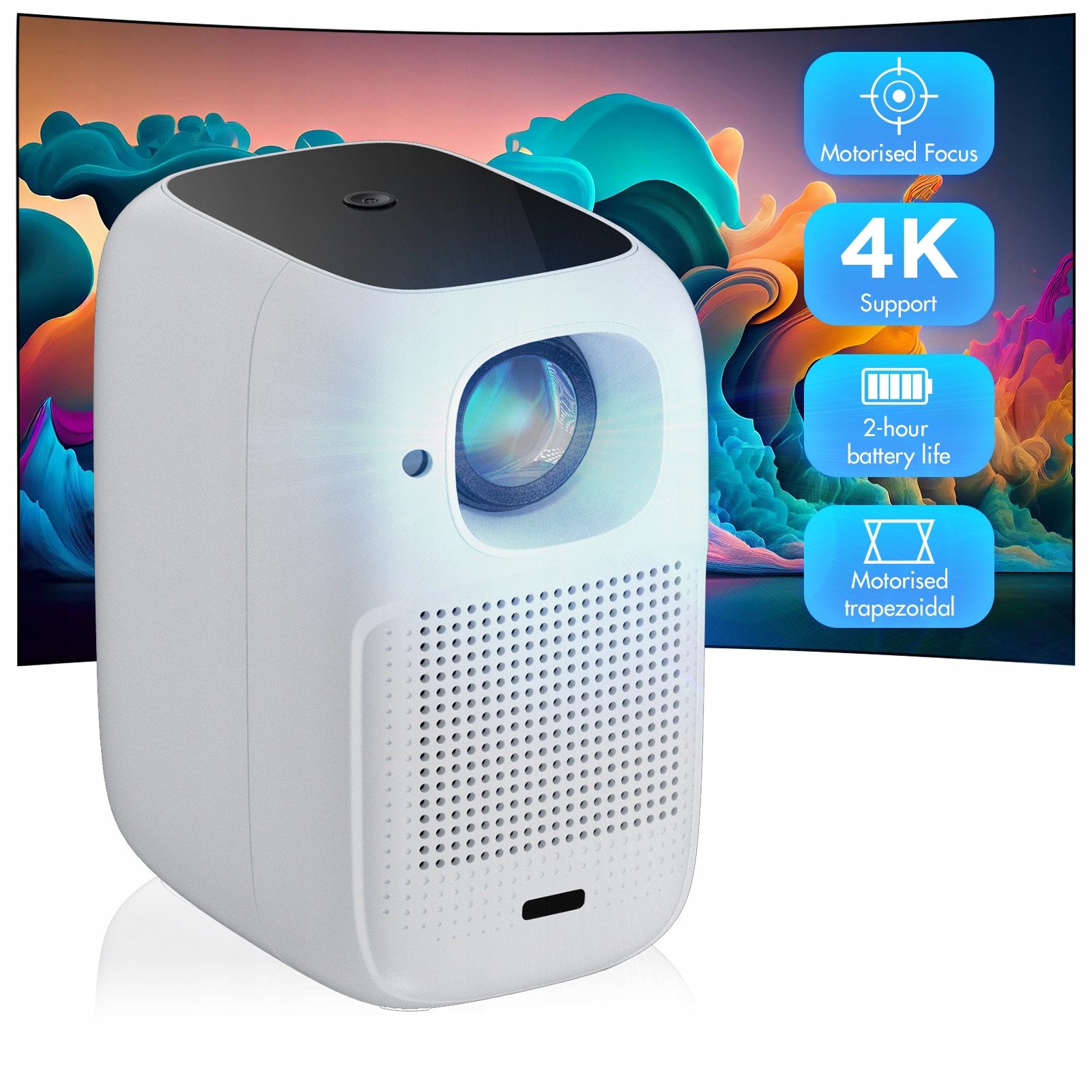 Mini projektor do obrotowego urządzenia 1080P akumulator 10400 mAh V1 EAN (GTIN) 6977171901594