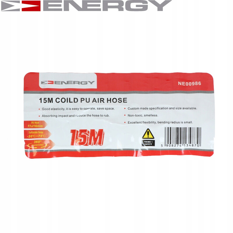 WĄŻ SPIRALNY POLIURETANOWY 15M 16x11MM Marka Energy