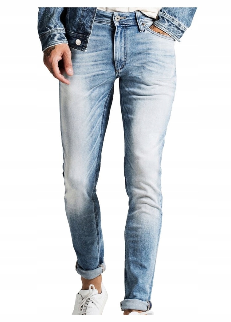 

Jack Jones Dopasowane Rurki Błękitne Jeansy 34/32