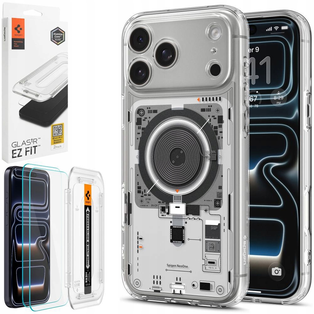 Spigen Set Ultra Hybrid MagSafe Pouzdro 2x ochranné Sklo pro iPhone 17 Pro