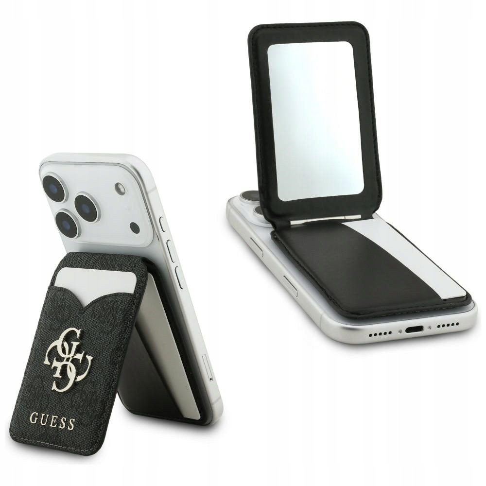 Peněženka se zrcátkem Guess 4G Stand & Mirror Magsafe černá