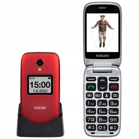 Evolveo EasyPhone Fs, vyklápěcí mobilní telefon 2.8" pro seniory s nabíjecí