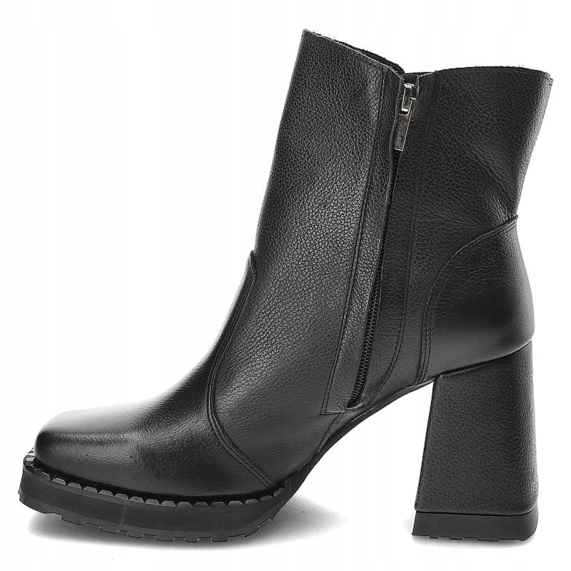 Czarne Botki Exquisite Modne Skórzane Buty Marka Exquisite