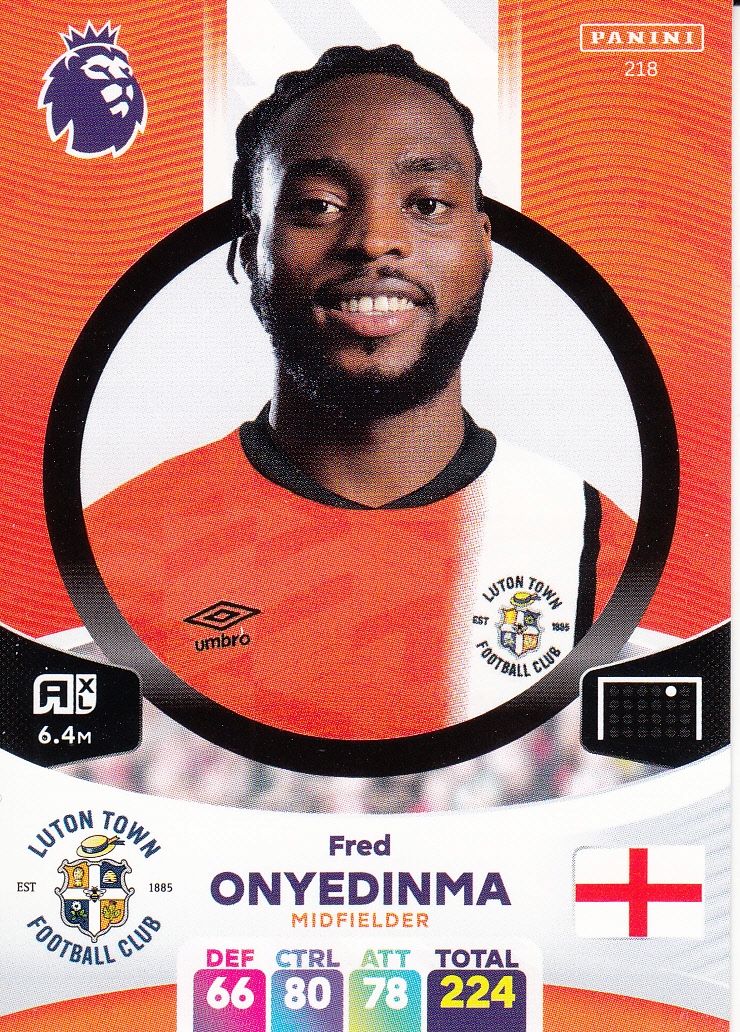 Panini Premier League 2024 Karty piłkarskie Luton Town Onyedinma 218