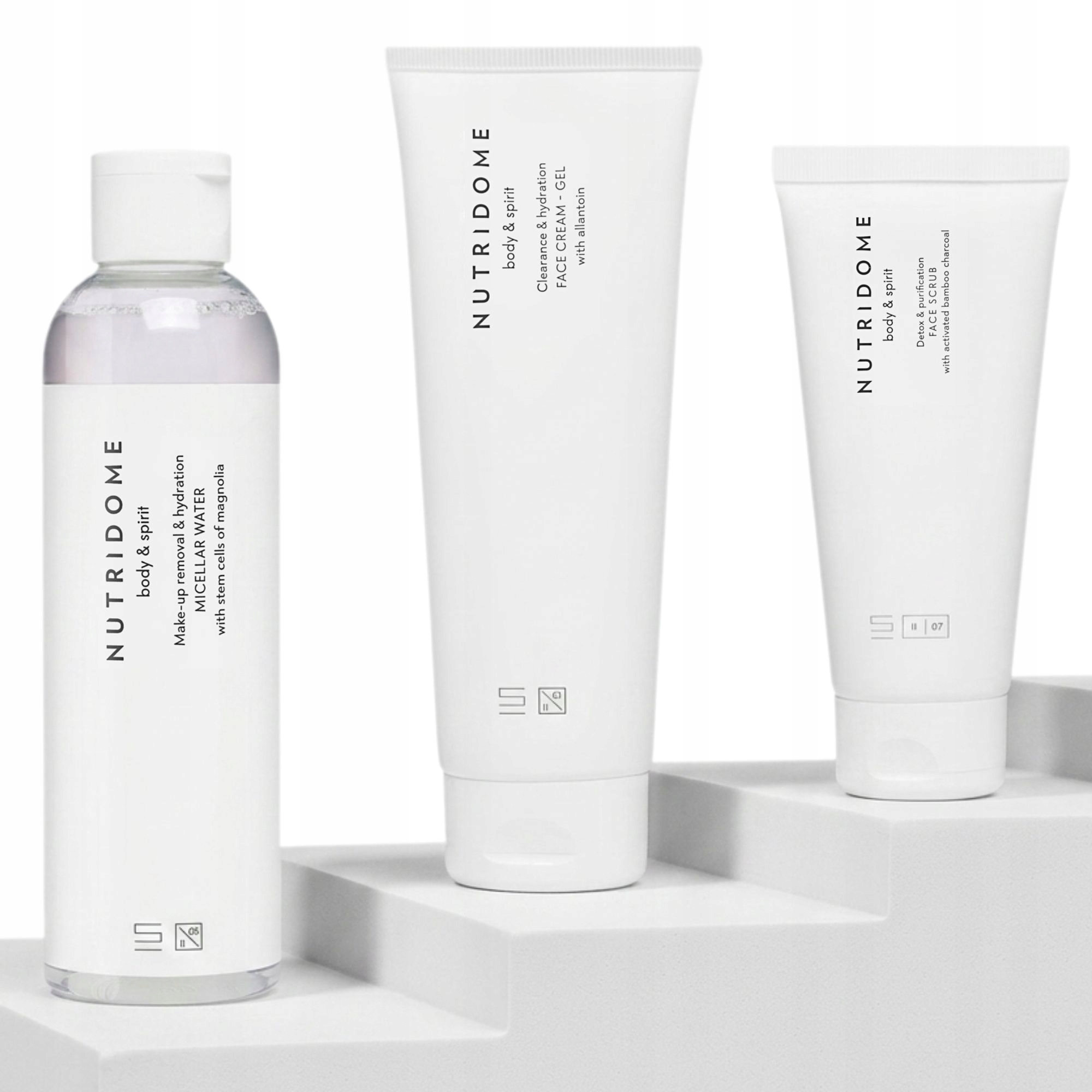 Sada pro péči o obličej Nutridome Gel alantoin Peeling Micelární voda