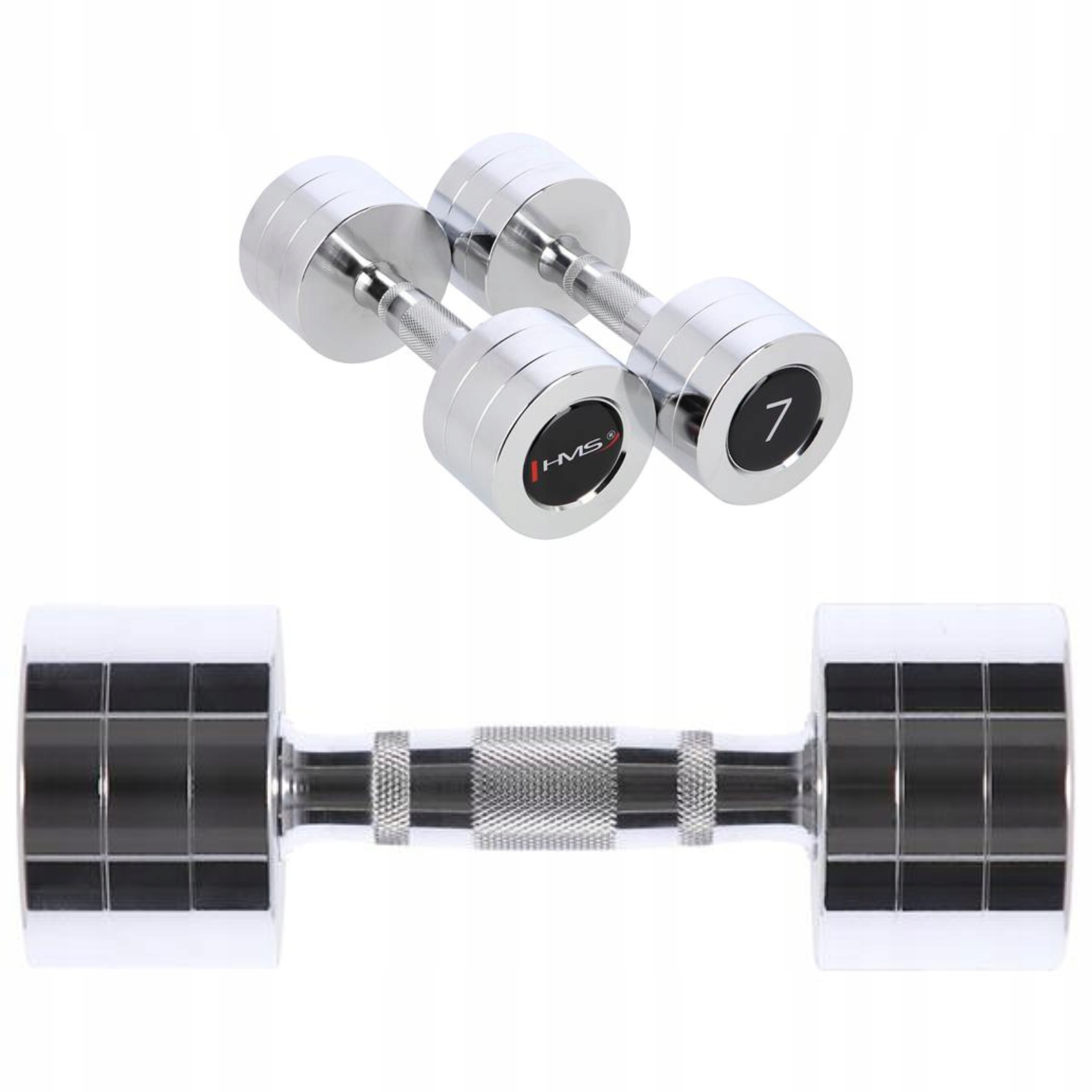 Dvojice činek 7 kg chromovaná ocel trénink fitness Hms