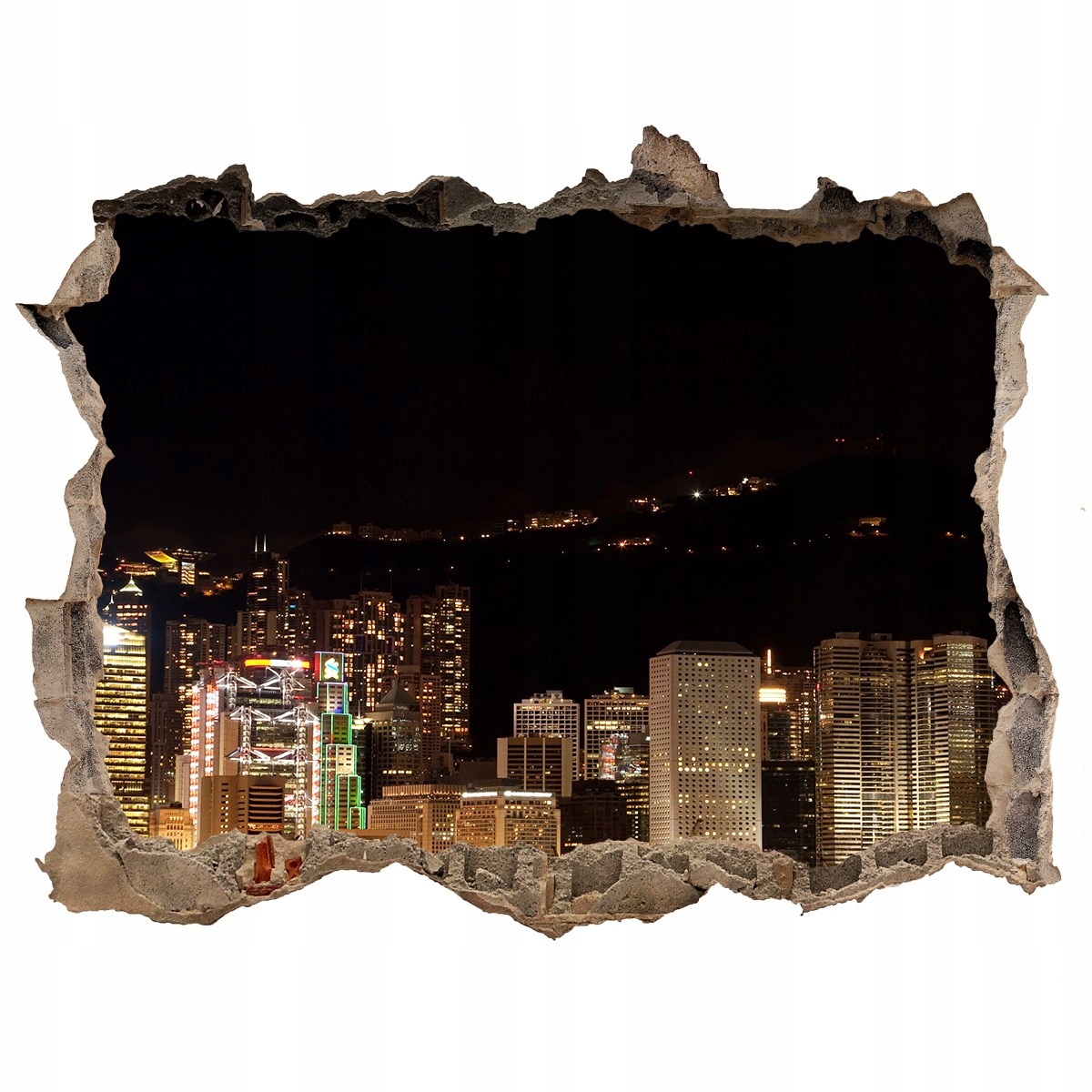 

Fototapeta dziura na ścianę Hongkong nocą 120x81