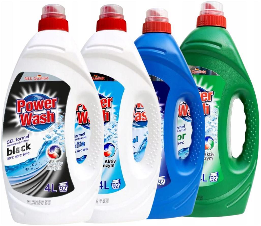 Niemiecki Żel Do Prania Power Wash 4x 4L 368 prań
