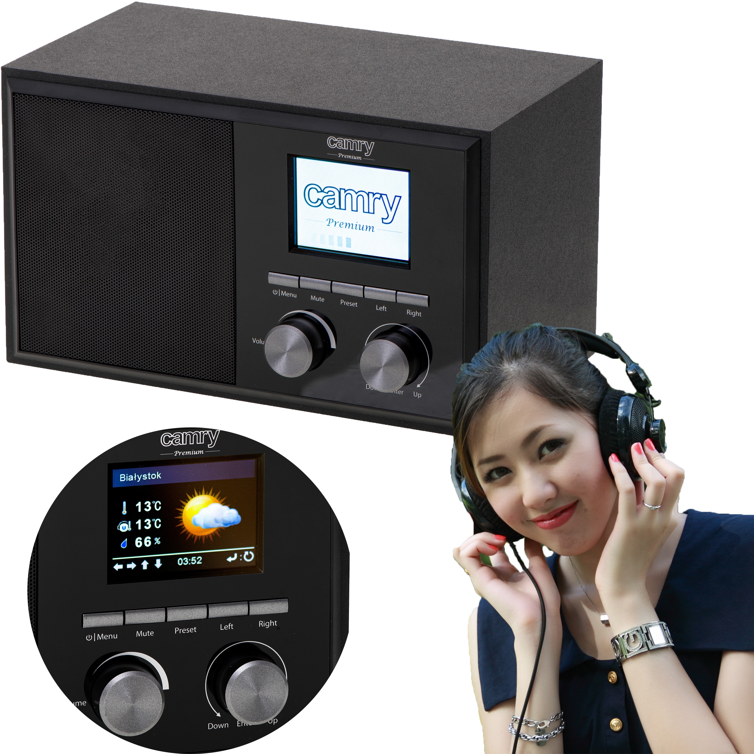 RADIO INTERNETOWE KUCHENNE WiFi DAB PROGNOZA POGODY 2xALARM LCD AUX WIEŻA Kod producenta CR1180